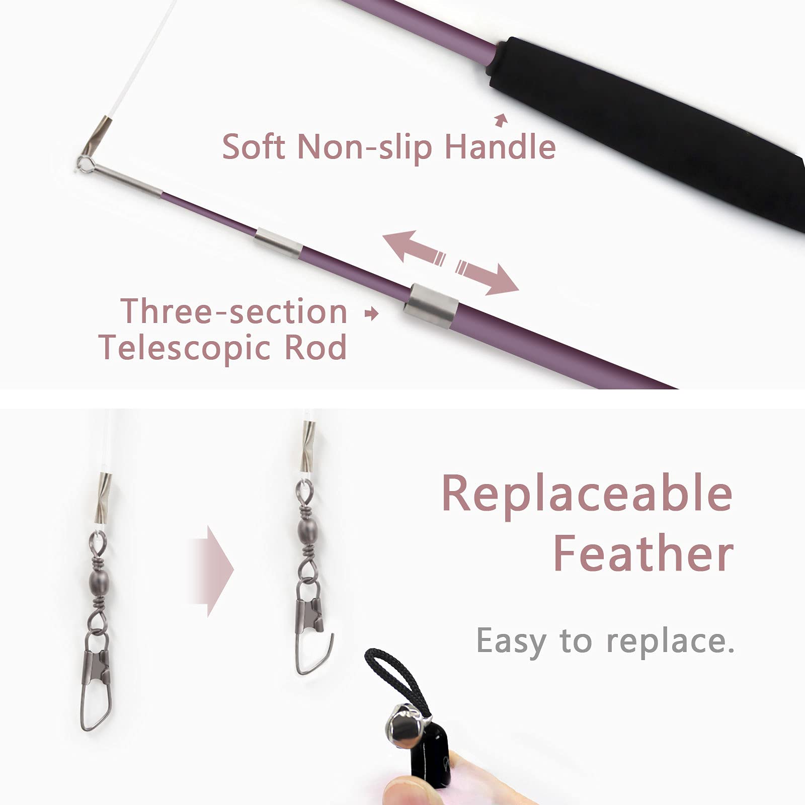 SongWay replaceable feathers show different colors and fluttering motion for curiosity