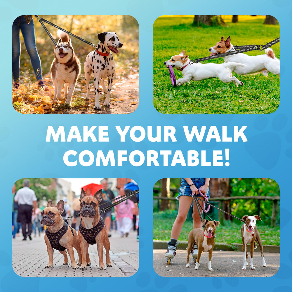 SONGZHIHAO Double Dog Leash adjustable-length adapts to you and your dogs.