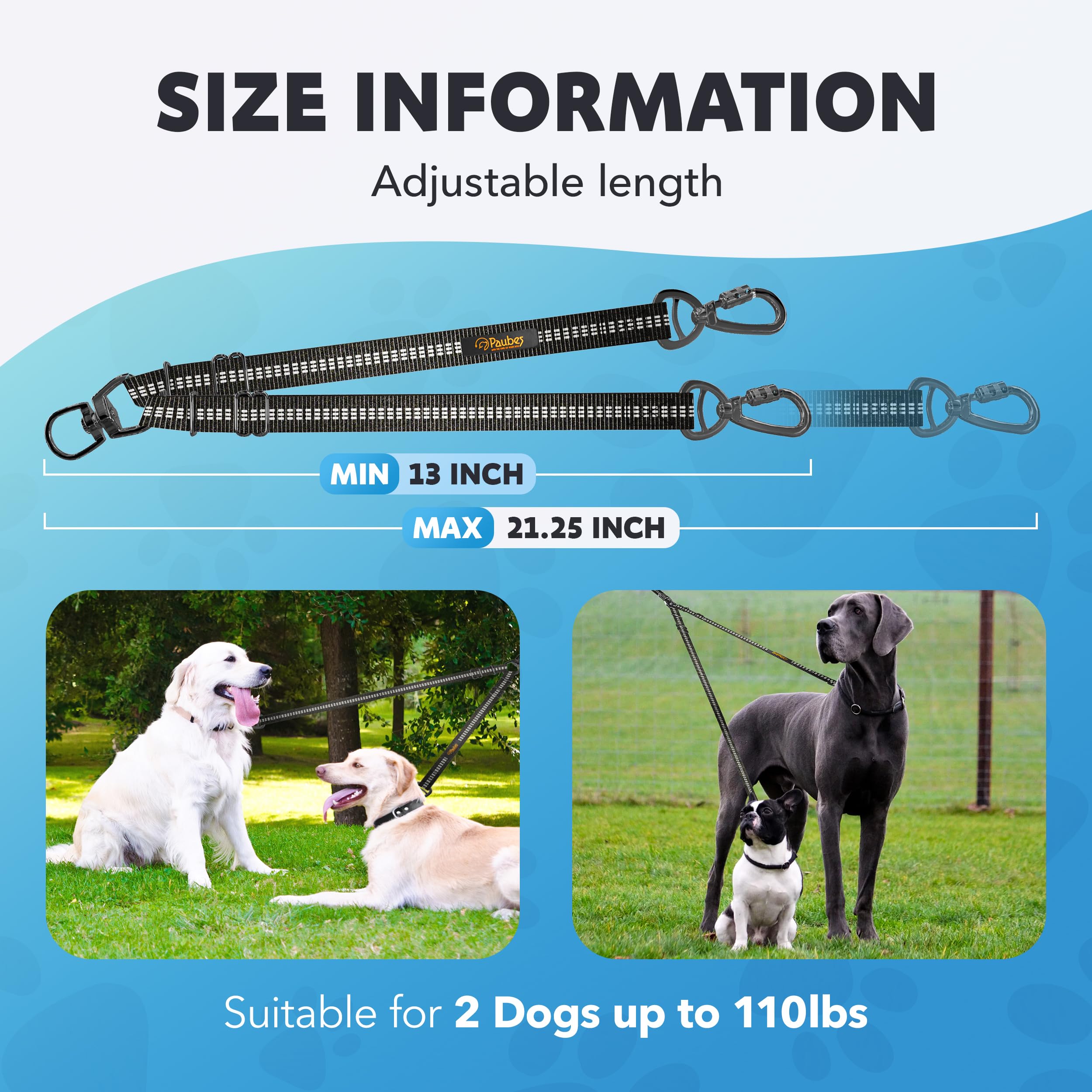 SONGZHIHAO Double Dog Leash heavy-duty-materials ensures long-lasting durability.