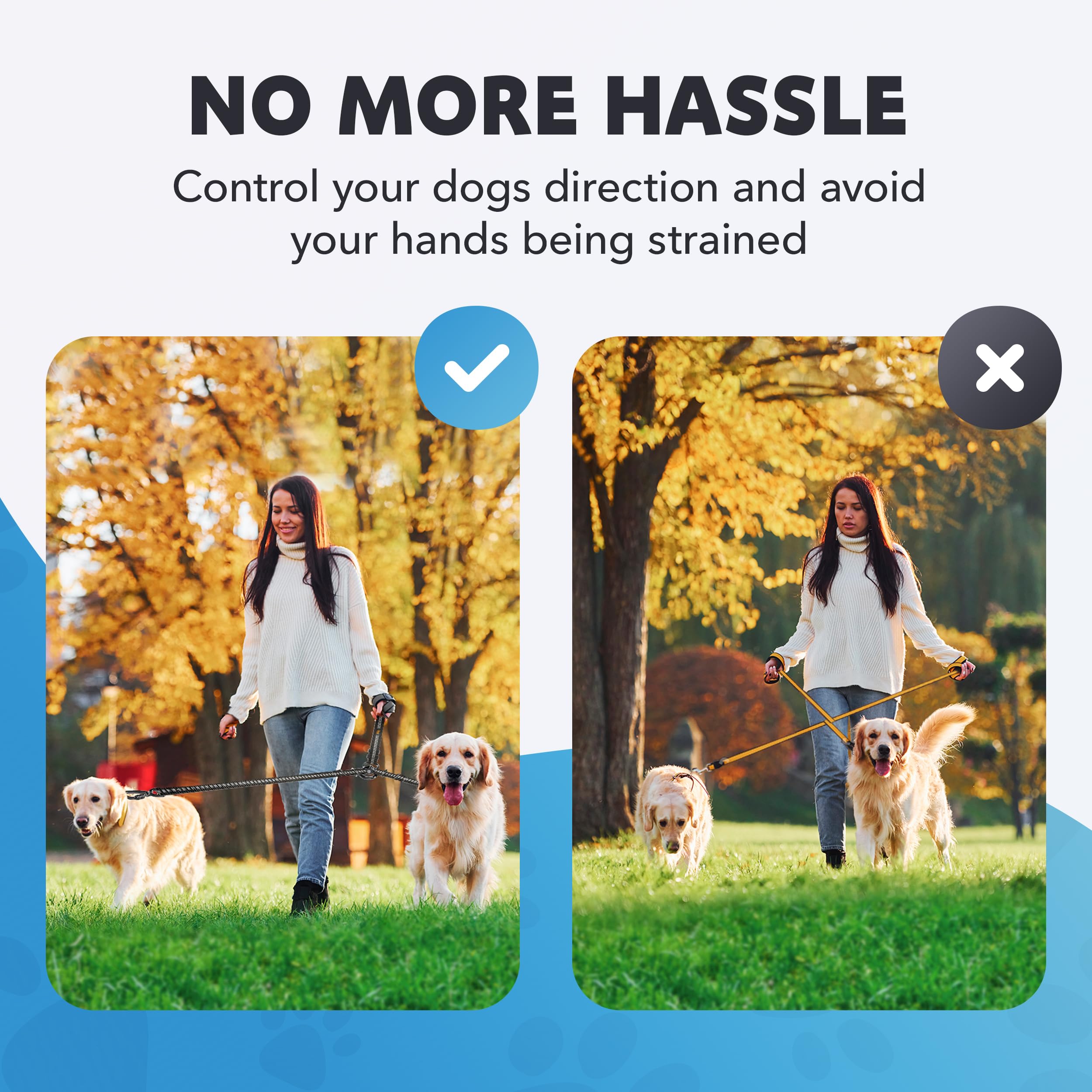 SONGZHIHAO Double Dog Leash-large-dogs suitable for big, medium, and small breeds.