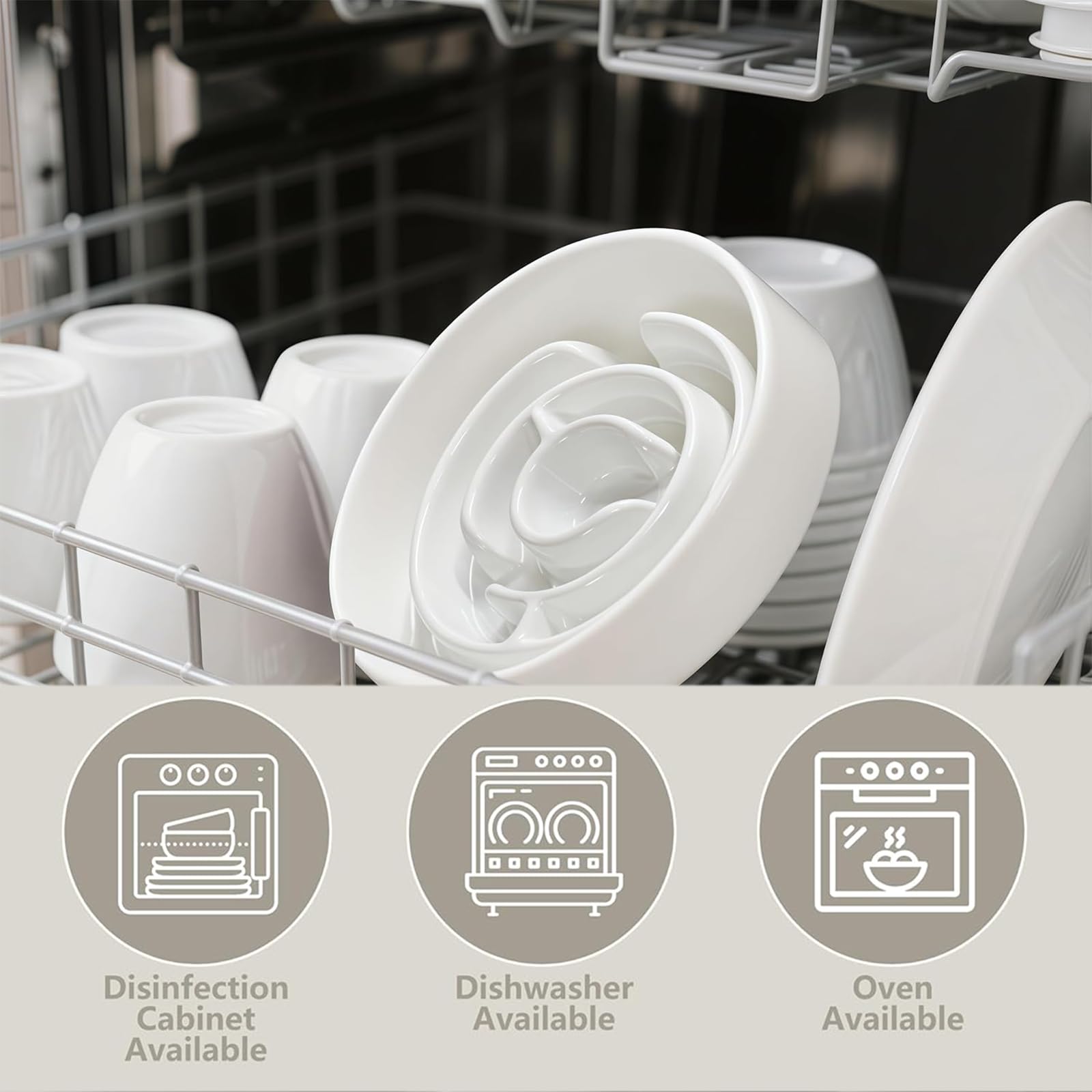 Soniuong ceramic bowl with non-slip base stays put during mealtime.