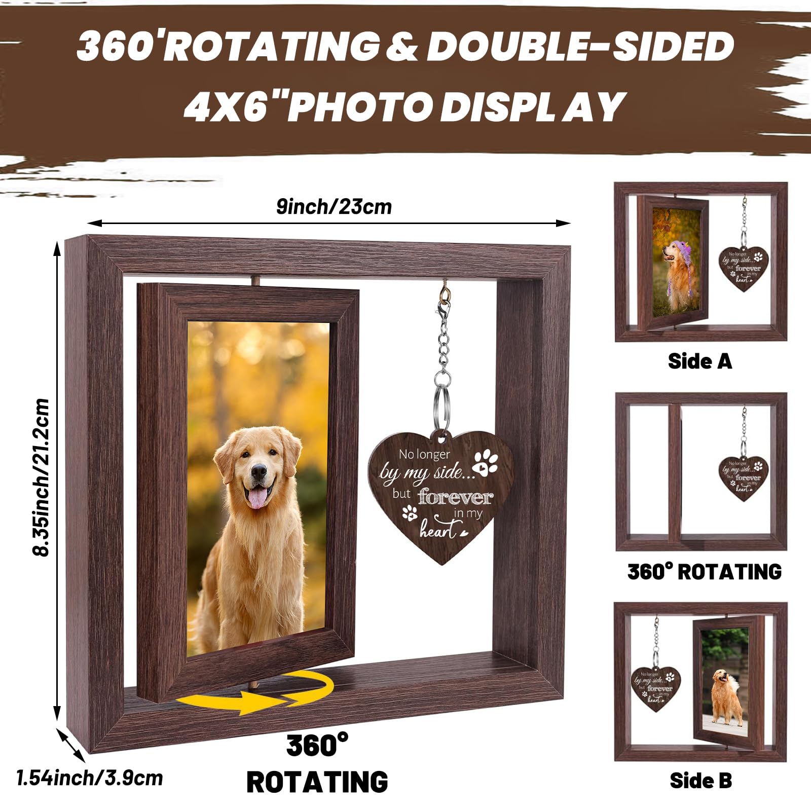Soniuong memorial frame two-photo display with crystal-clear acrylic panels.