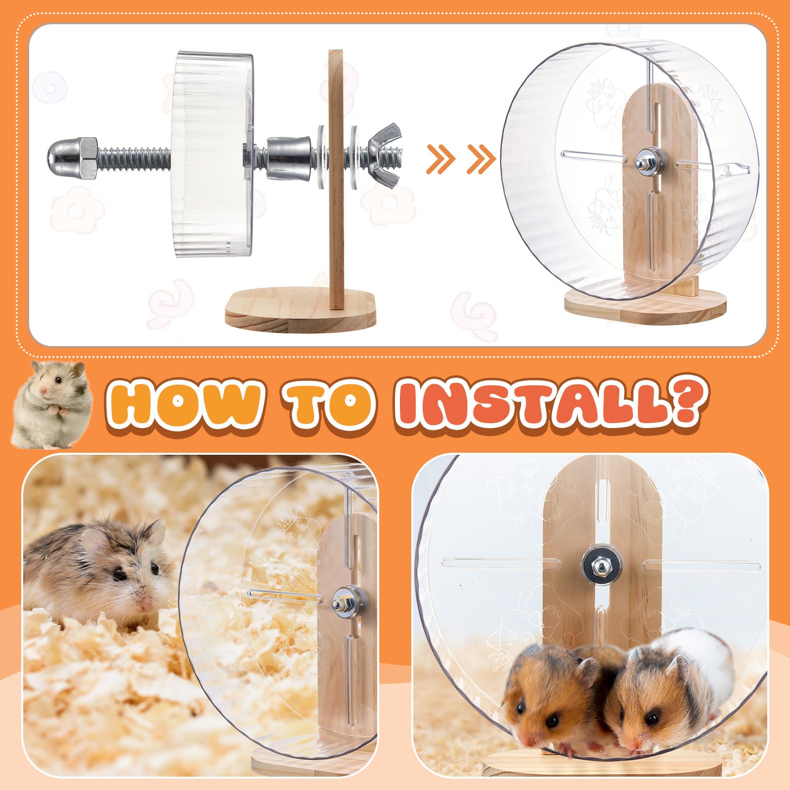 Sonwyoung water bottle with stand keeps hydration easily accessible for hamsters.