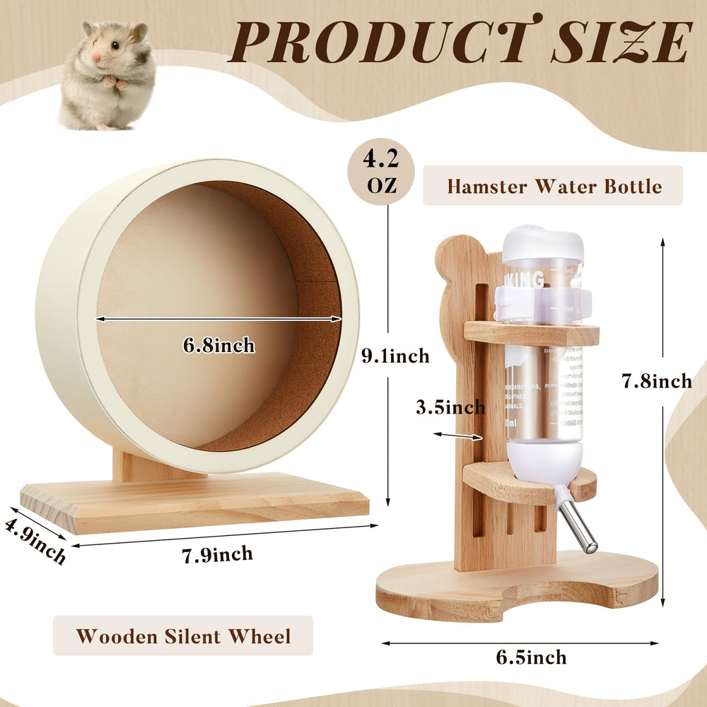 Sonwyoung wooden hamster wheel closeup shows chew-resistant safety for exercise.