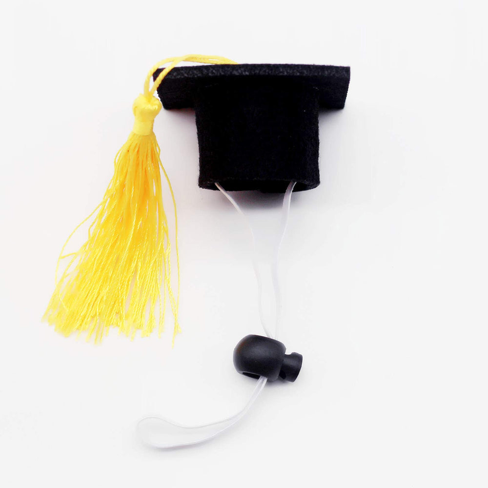 Two caps in yellow for photos and decor in SooChat packaging.