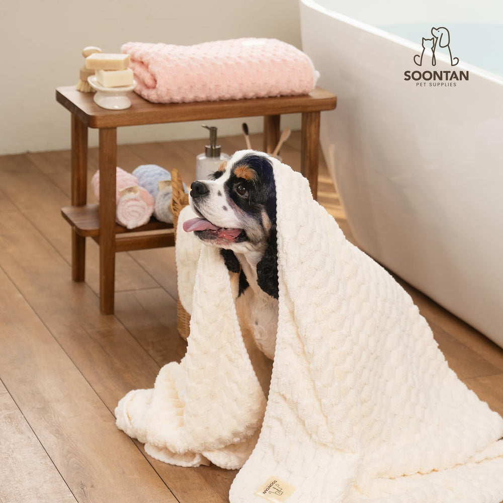 SOONTAN pink cloud towel odor-resistant drying for pets.