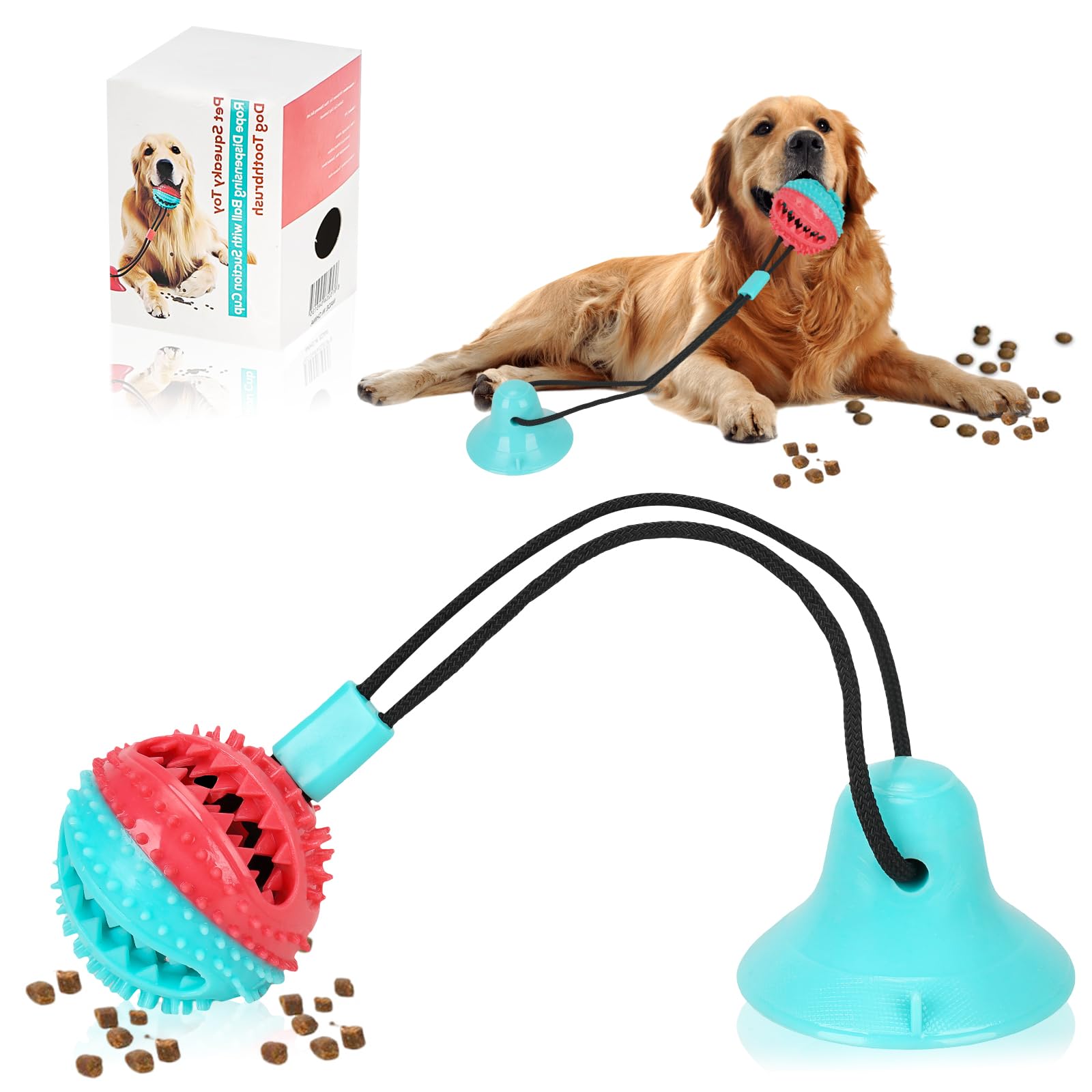 Soottaci interactive ball toy with bell stimulates curiosity and reduces boredom during play.