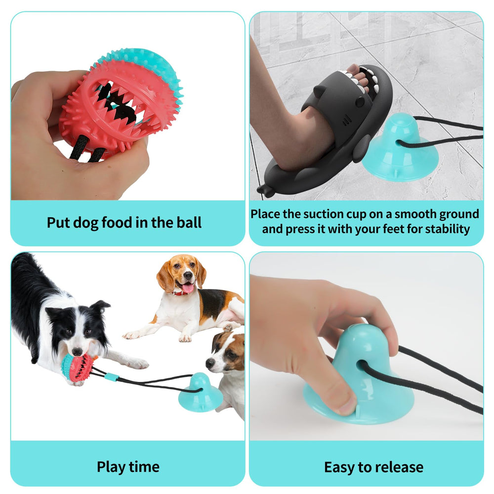 Soottaci suction-cup teething toy on smooth surfaces promotes engaging teething sessions.