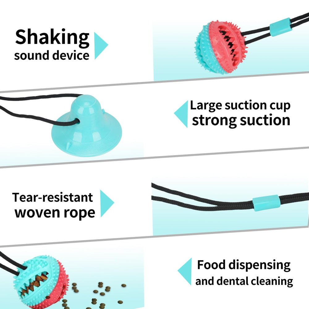 Soottaci tug-war training leaky-food toy encourages chewing and rewarding play.