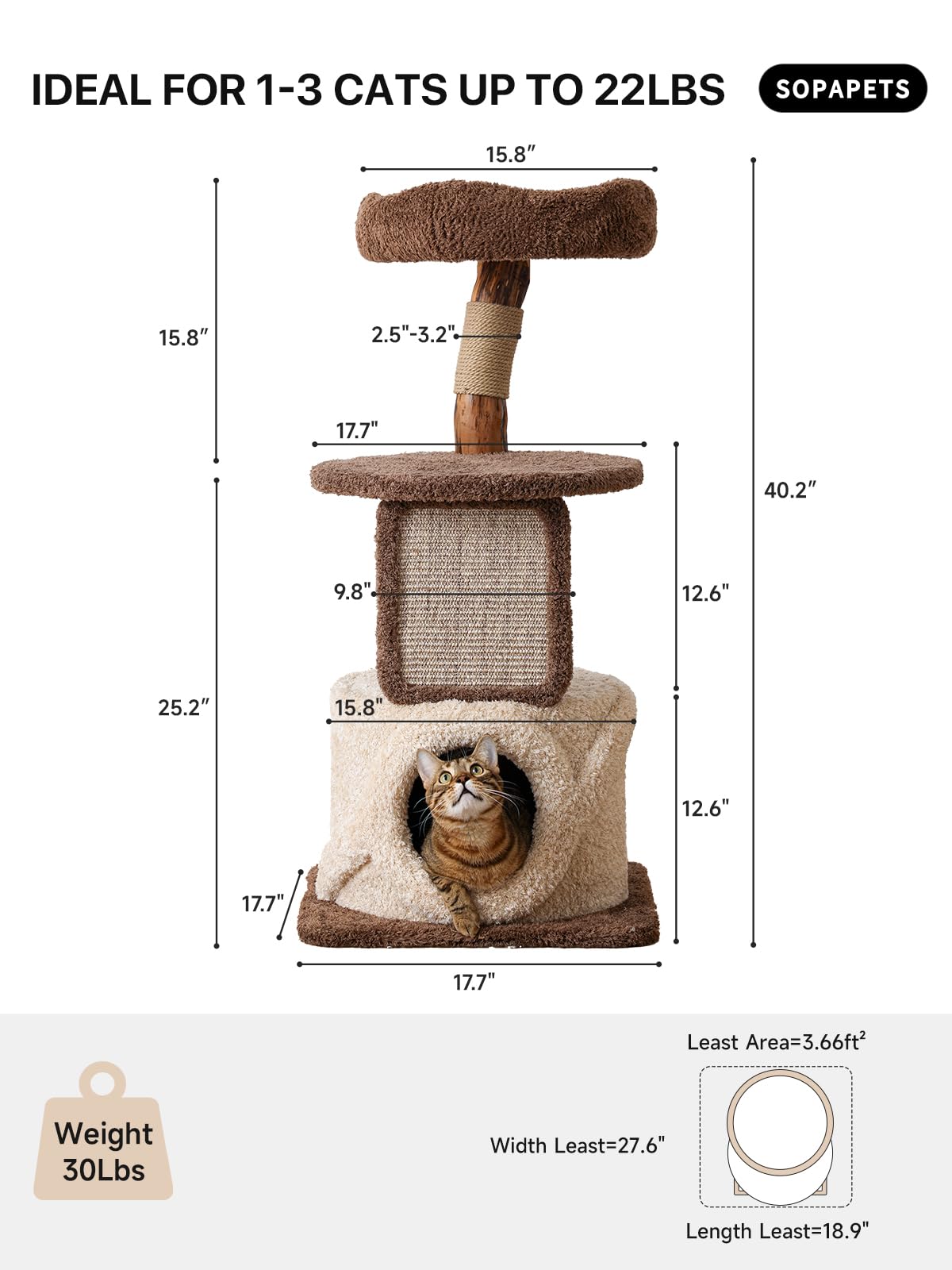 Sopapets 40-inch cat tree assembly guide makes setup simple