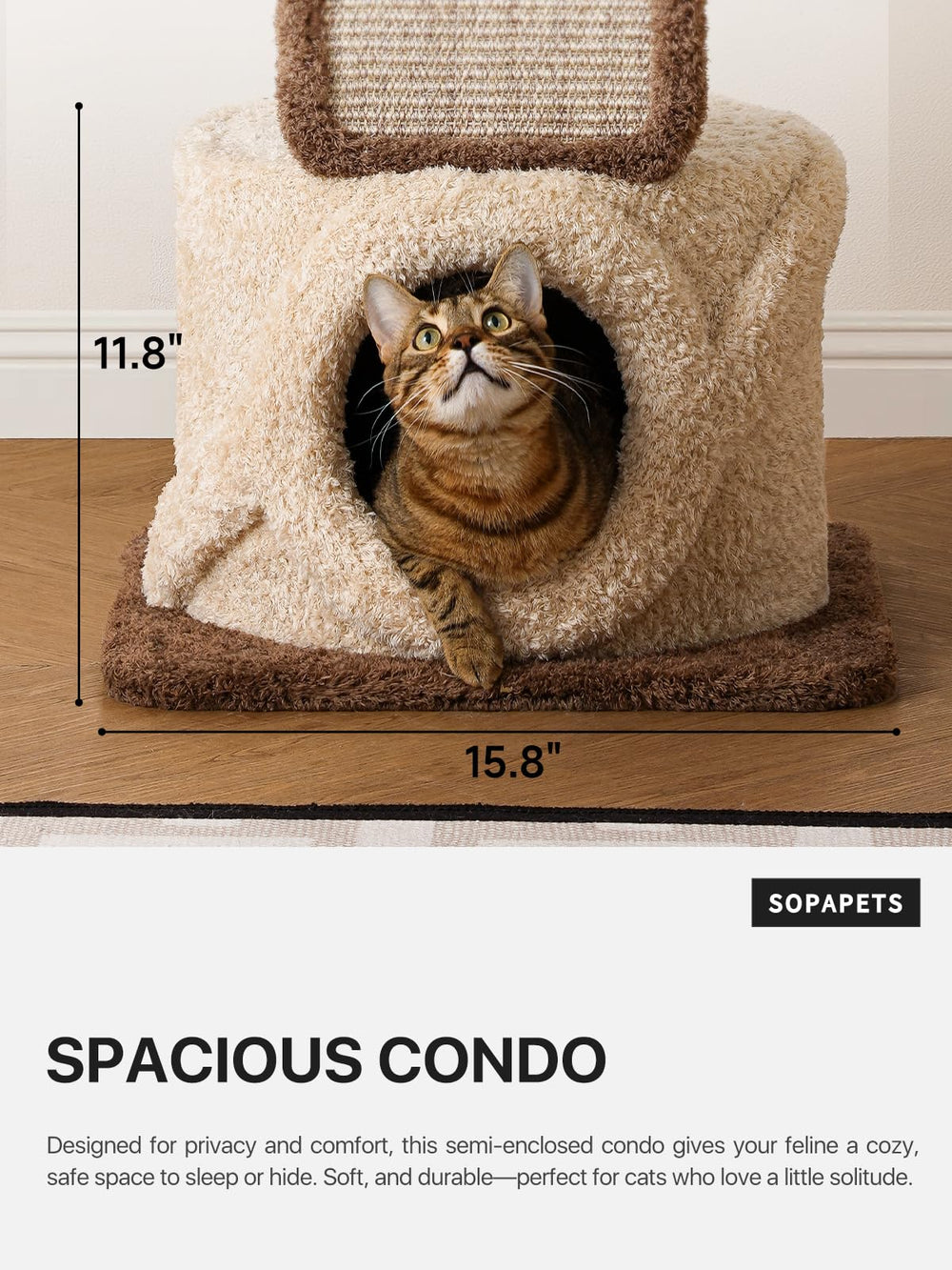 Sopapets 40-inch cat tree multiple platforms support lounging and stretching
