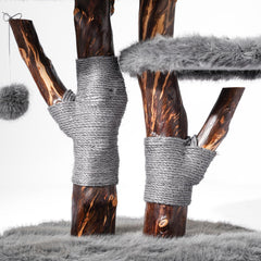 Sopapets aesthetic cat tree solid wood posts offer durable scratching and claw health