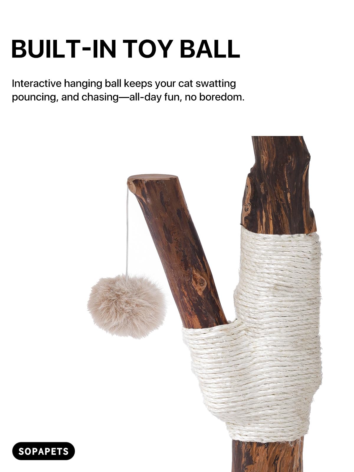Sopapets Cat Tree modern design blends with home décor while supporting activity.