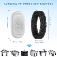 SORON cat water fountain filter 108oz-3-2l fits 3.2-liter fountains for multi-pet homes.