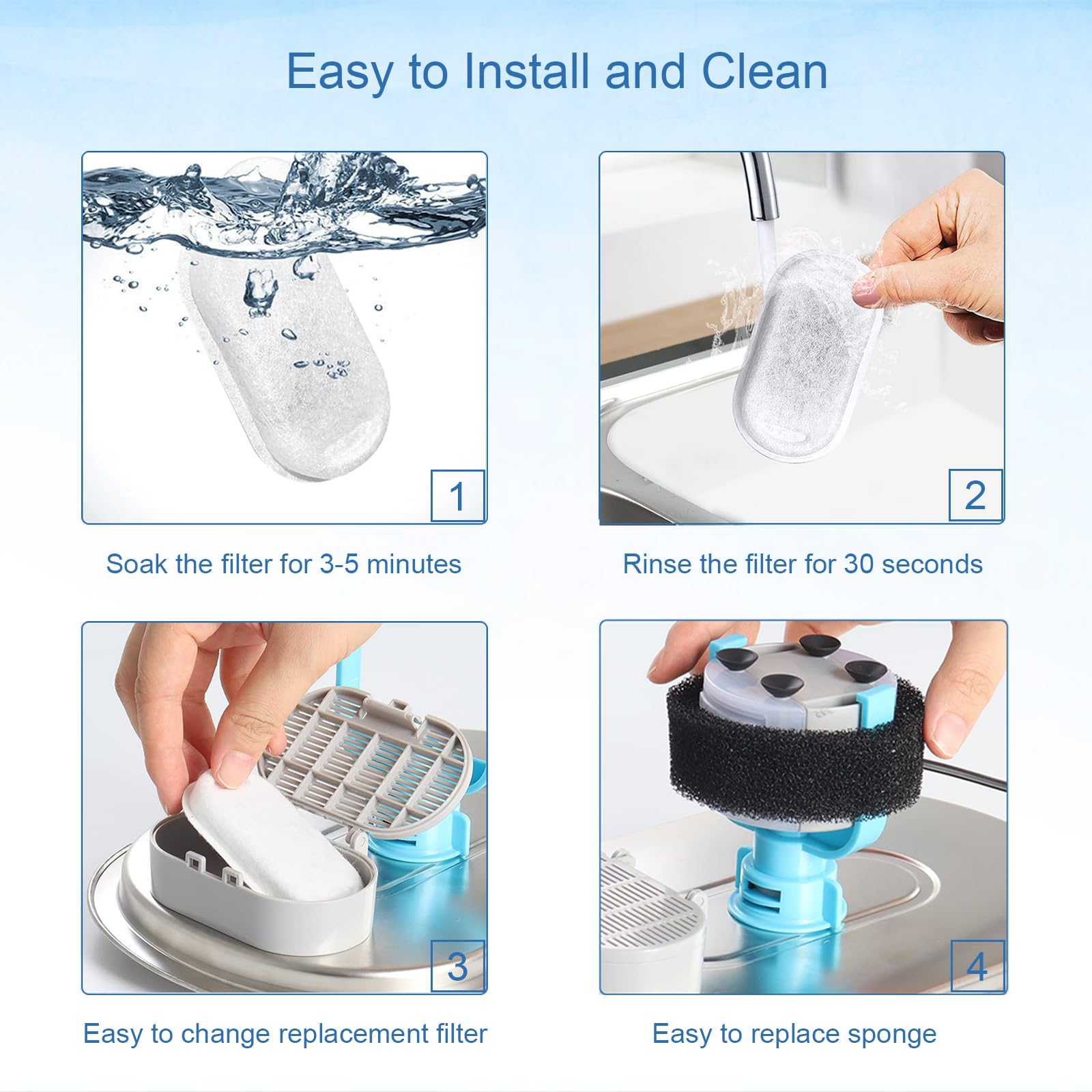 SORON cat water fountain filter 20-packs for easy refills and maintenance.