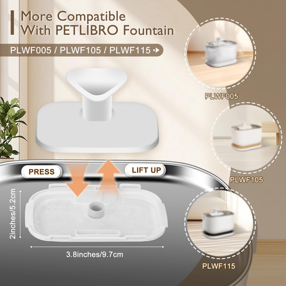 SORON PetLibro-compatible filter demonstrates compatibility for smooth fountain operation.