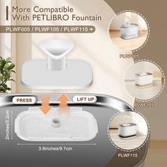 SORON PetLibro-compatible filter demonstrates compatibility for smooth fountain operation.