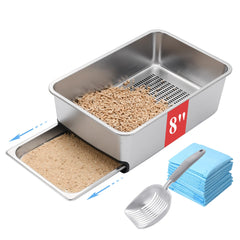 Sorstrem 8in pull-out sifting litter box top view showing ample space