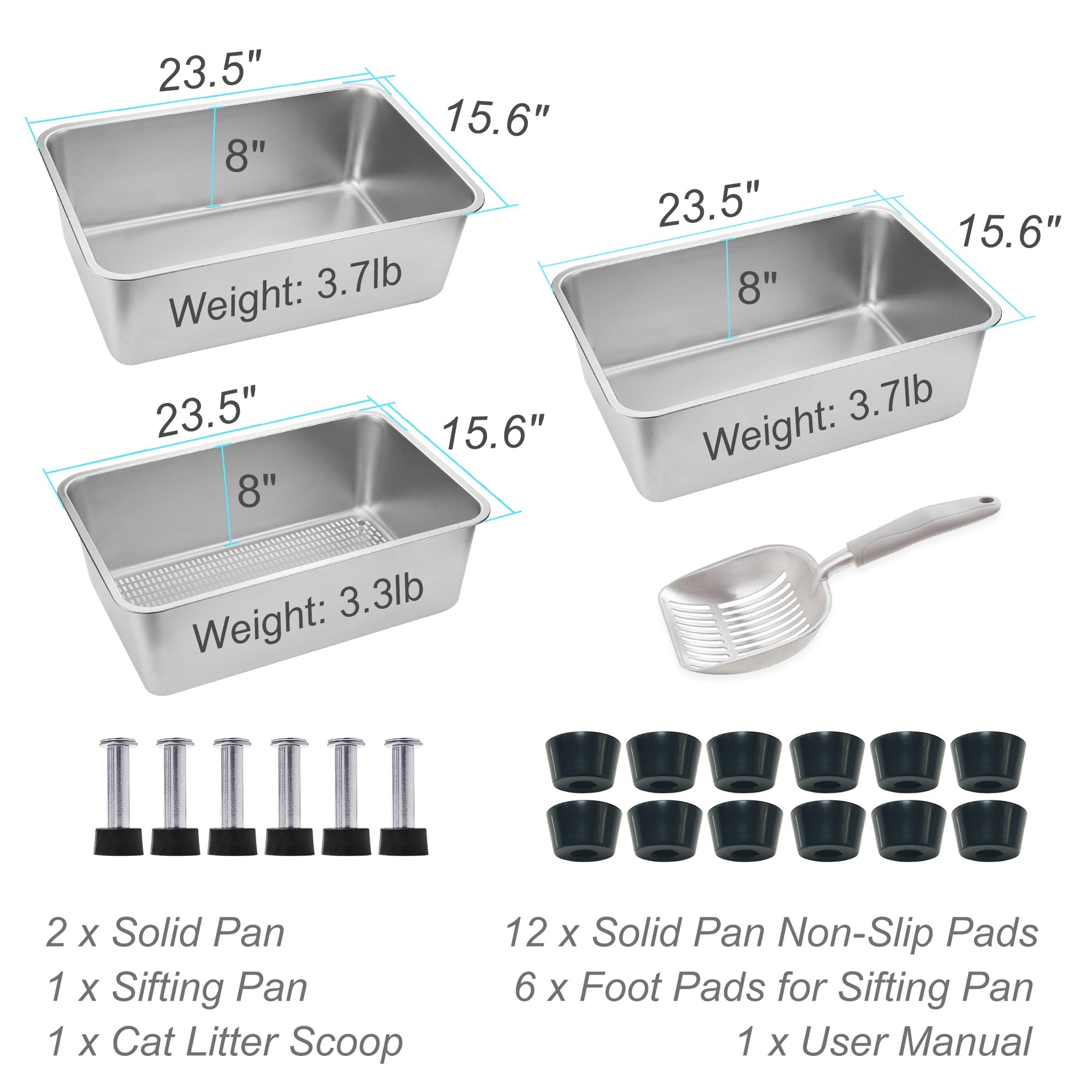 Sorstrem 8-inch sifting litter box top-down view demonstrates efficient waste separation.