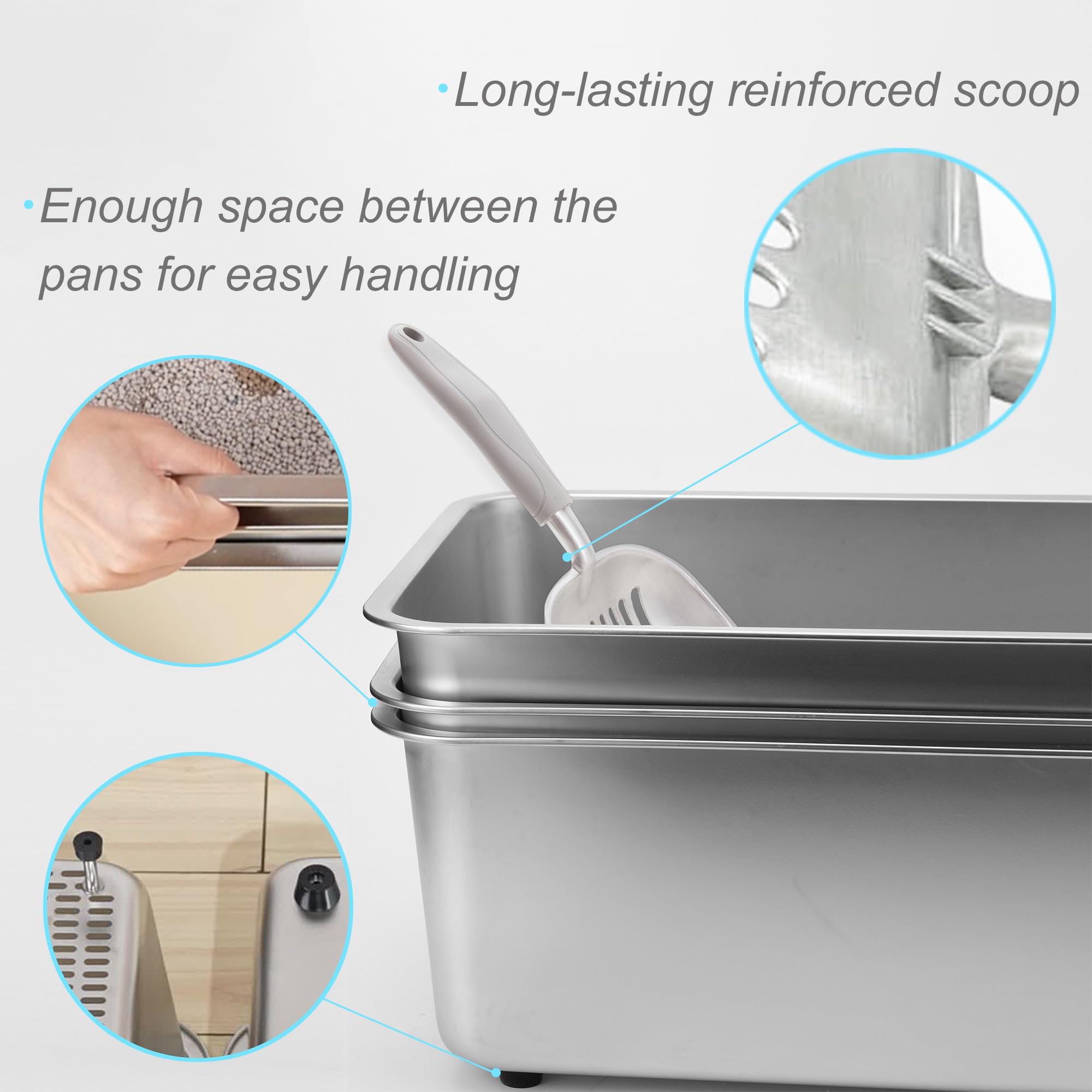 Sorstrem litter box dimensions 23.5 by 15.6 by 8 inches emphasize size.