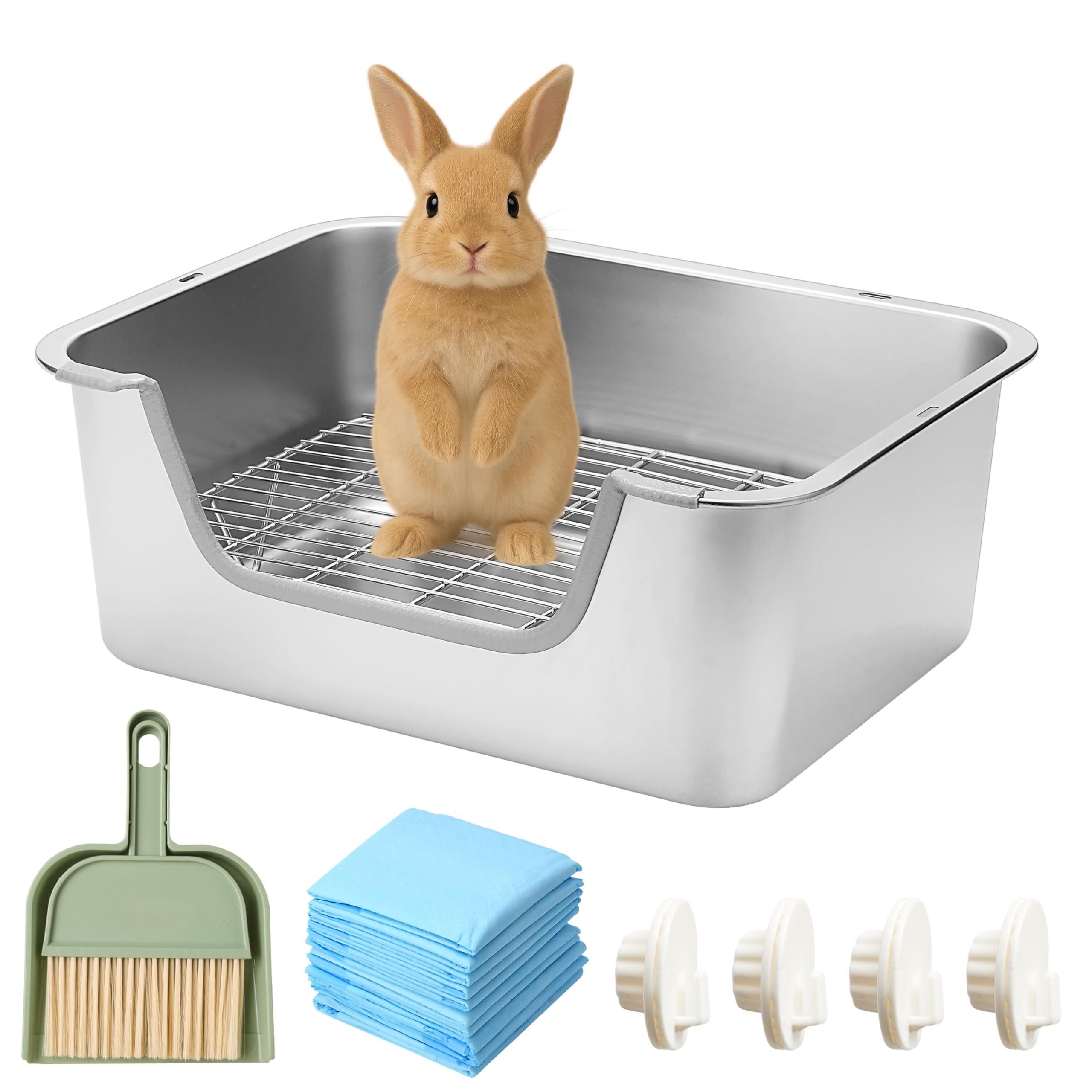 Sorstrem rabbit litter box grid keeps waste separate for easier cleaning.