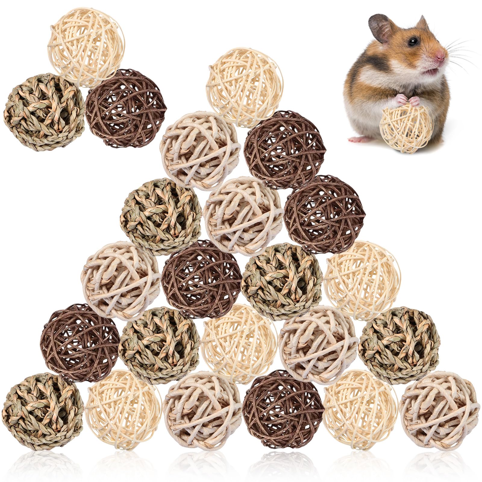 Sosation 24-pack aquatic plant balls enrich small pets through play.