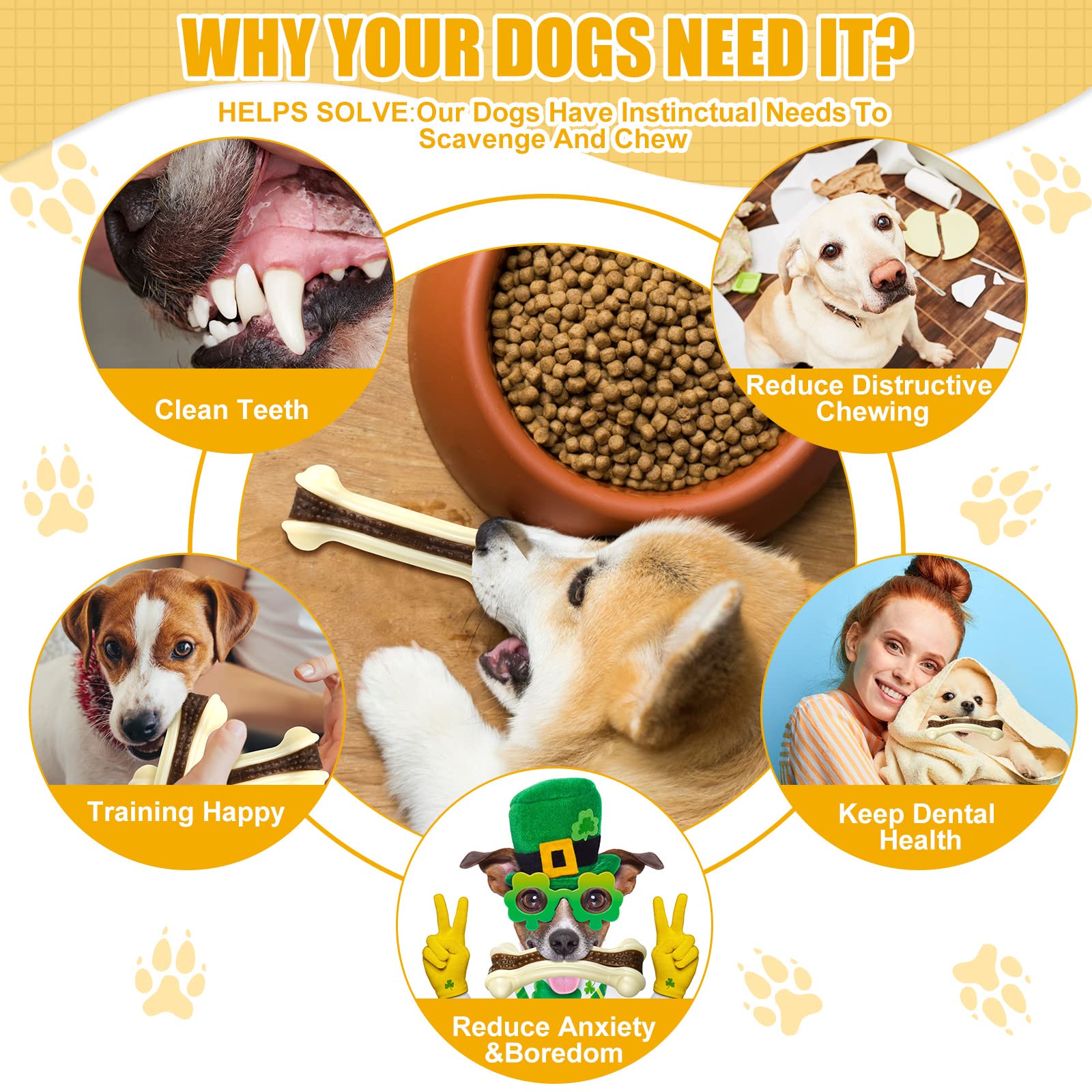 Sosation beef-flavor chew bone closeup, enticing scent encourages interactive play and chewing.