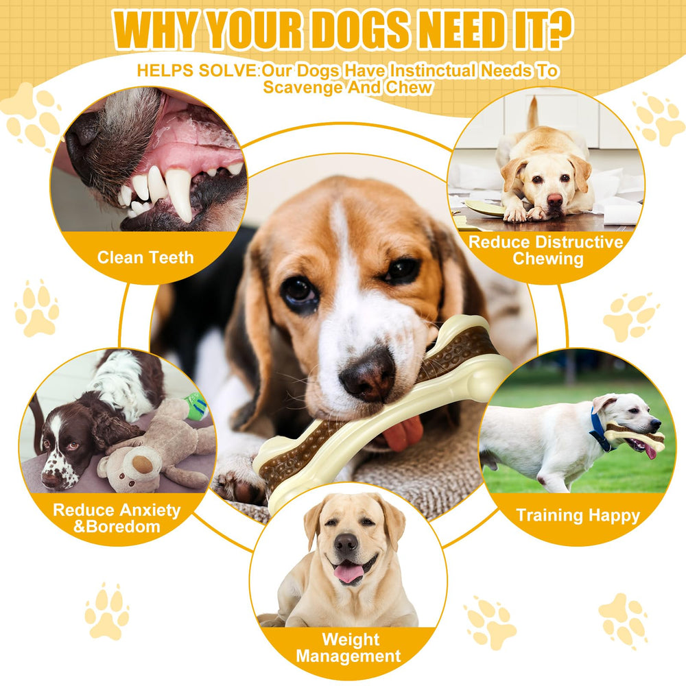 Sosation bone-shaped chew toy fits 30-60 lb dogs, reduces boredom.