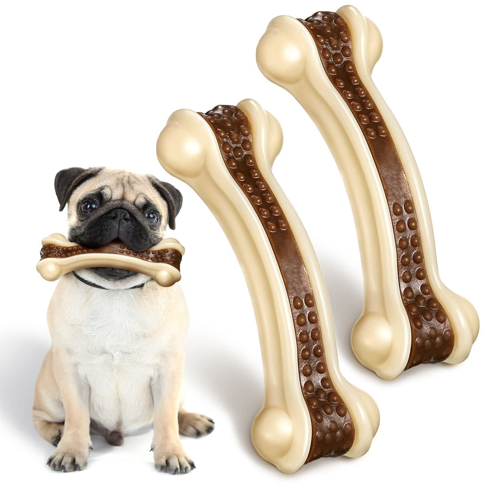 Sosation Bones-shaped dog toy with curved design encourages easy gripping and satisfying chewing.