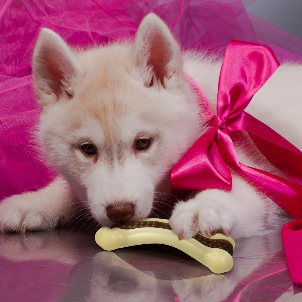 Sosation bones-shaped dog toy nylon-texture closeup shows durable material ideal for strong chewers.