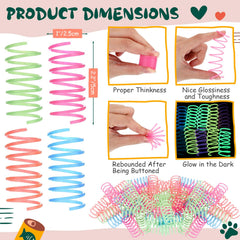 Sosation glow-in-the-dark springs magenta closeup shows vibrant color attracting kittens to play.