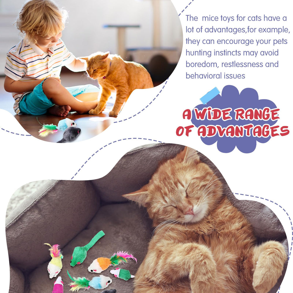 Sosation indoor cat play mice for stimulated activity and focus