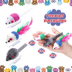 Sosation rainbow style cat toy mice three styles for varied play