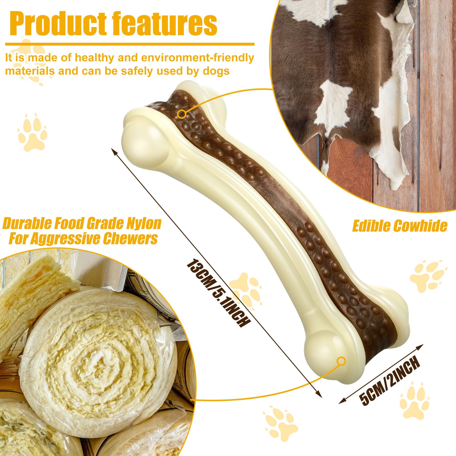 Sosation realistic bone shape dog toy shows enticing beef flavor and boredom relief.