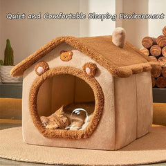 Sothuba cat bed demonstrates bear ears design for charm and comfort.