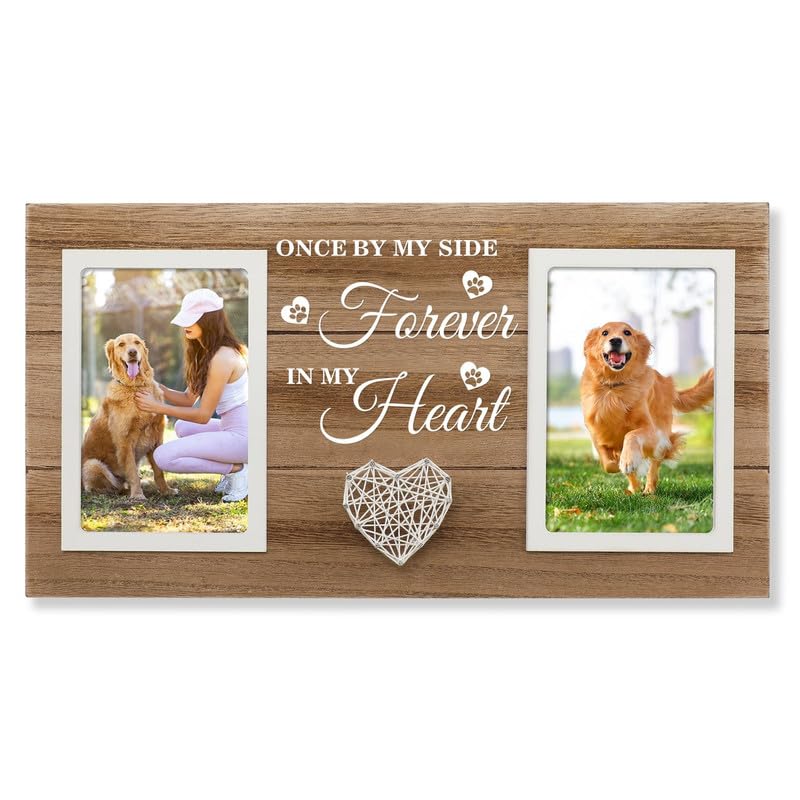 SOUHONEY dog memorial frame with two 4x6 photo slots for lasting memories.