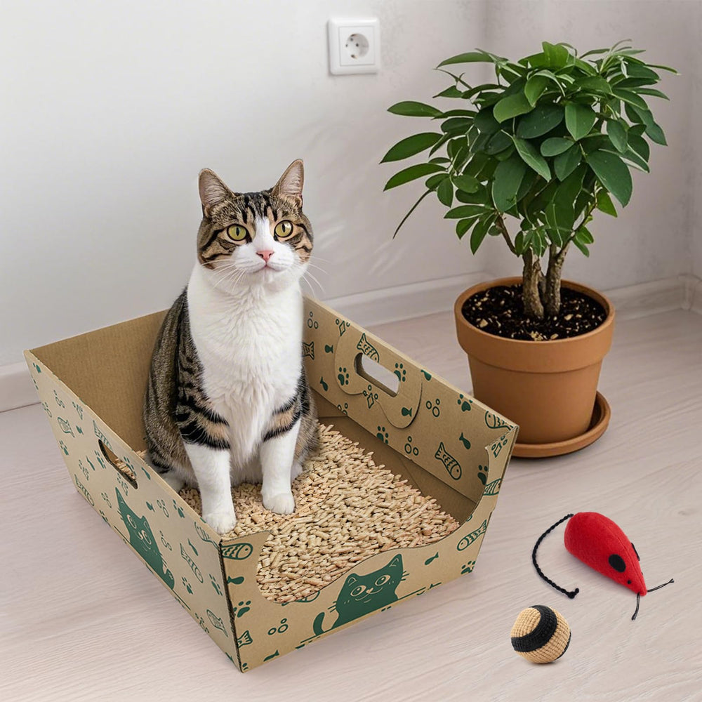 SOUJOY anti-splashing litter box reduces spills and keeps floors cleaner.