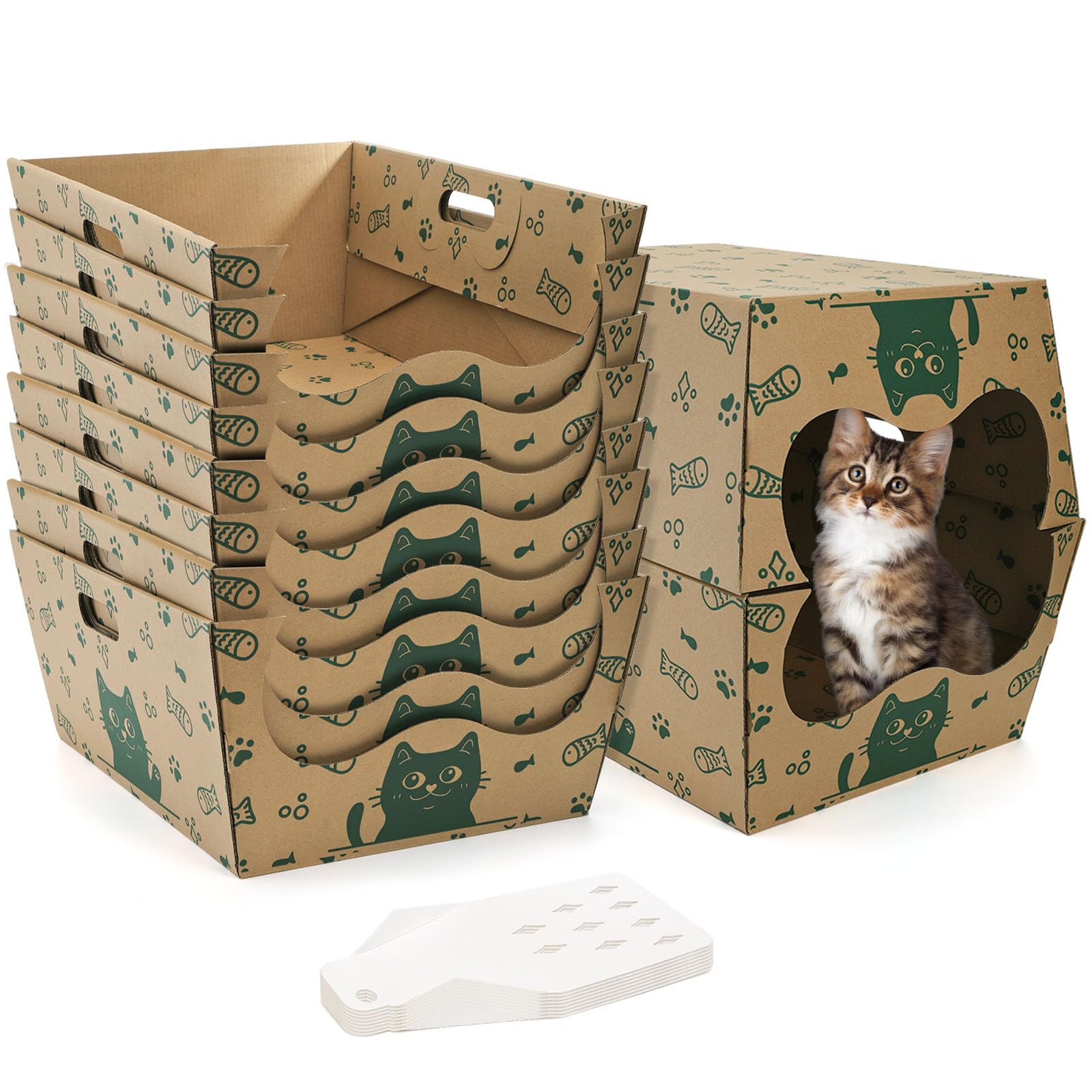 SOUJOY 8-pack disposable litter box set, portable and convenient for travel and mess-free setups.