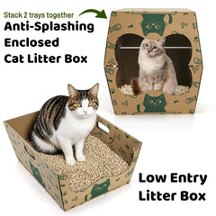 SOUJOY foldable litter box enclosed tray, doubles as a secure enclosure.