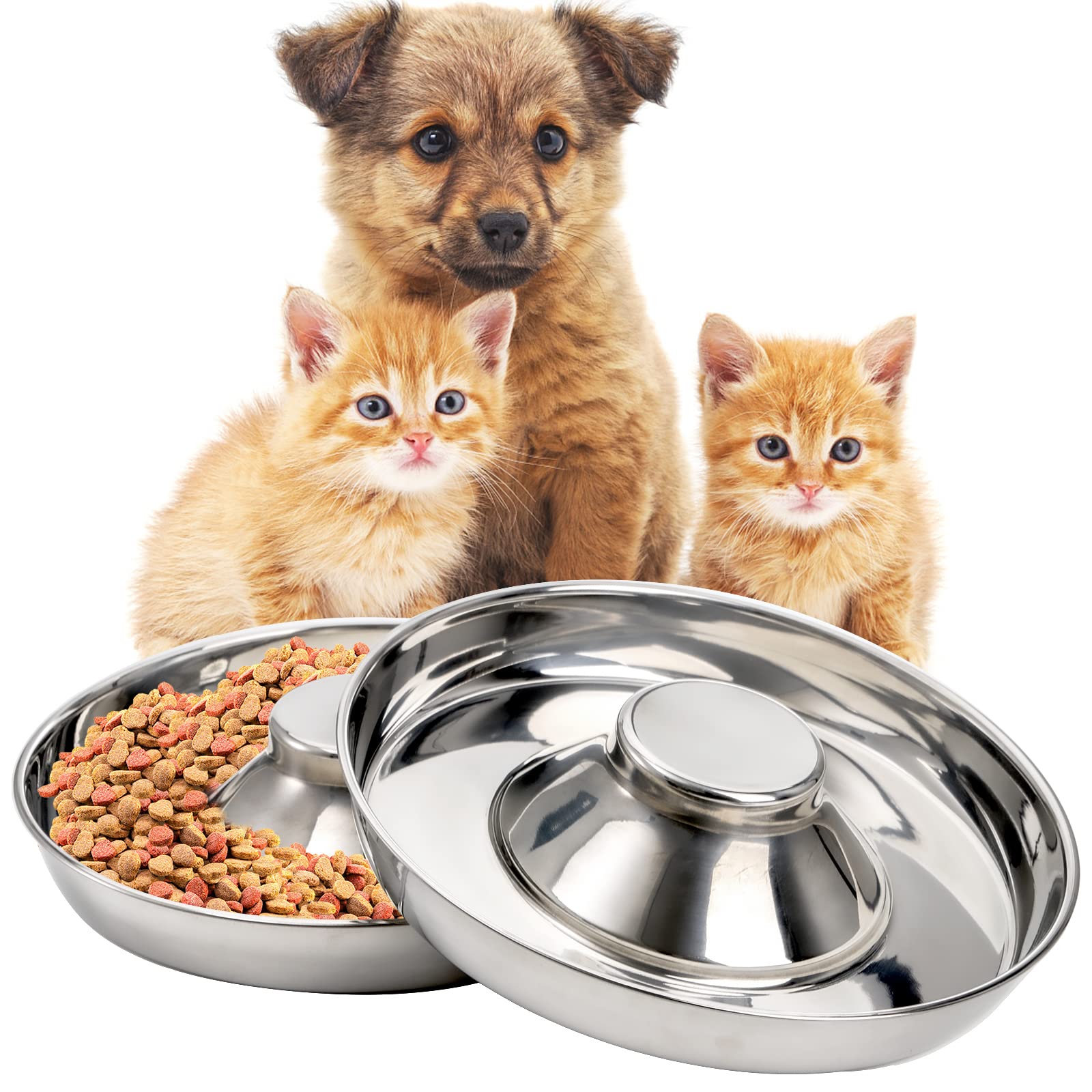 SOUJOY non-slip pet bowl keeps small dogs' food in place during meals.