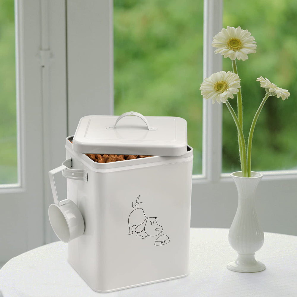 SOUJOY vintage farmhouse design adds charm to counters while storing pet foods.