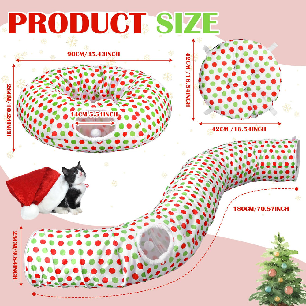 Soulchen cat tunnel patchwork ball adds a fun sensory feature for enrichment.