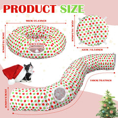 Soulchen cat tunnel patchwork ball adds a fun sensory feature for enrichment.