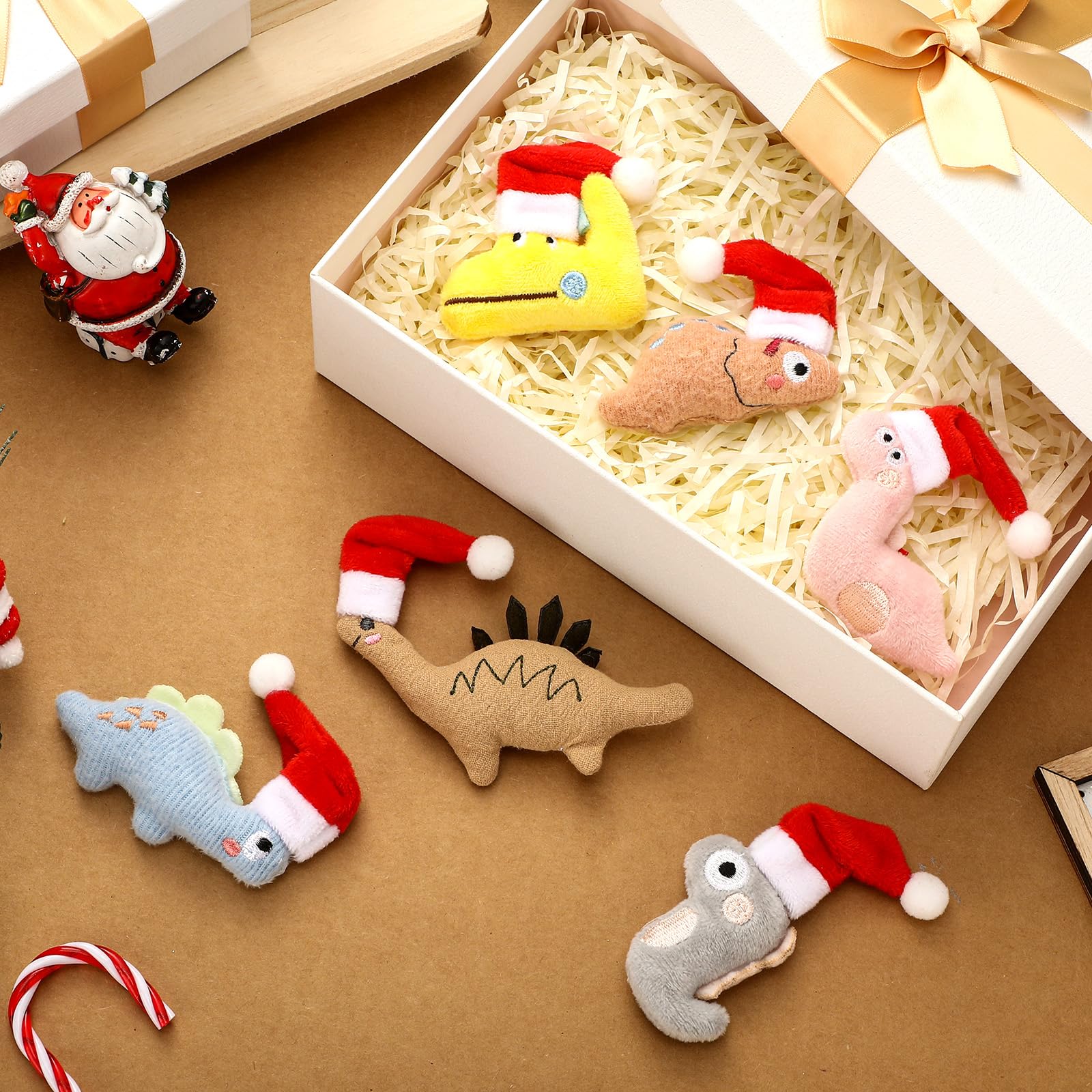 Soulchen Christmas dinosaur catnip toy Stegosaurus for playful exercise and crinkle sound excitement.