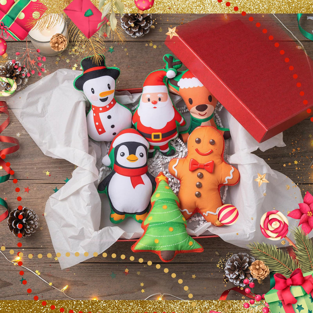 Soulchen Christmas plush toy pack for dogs with 24 squeaky toys