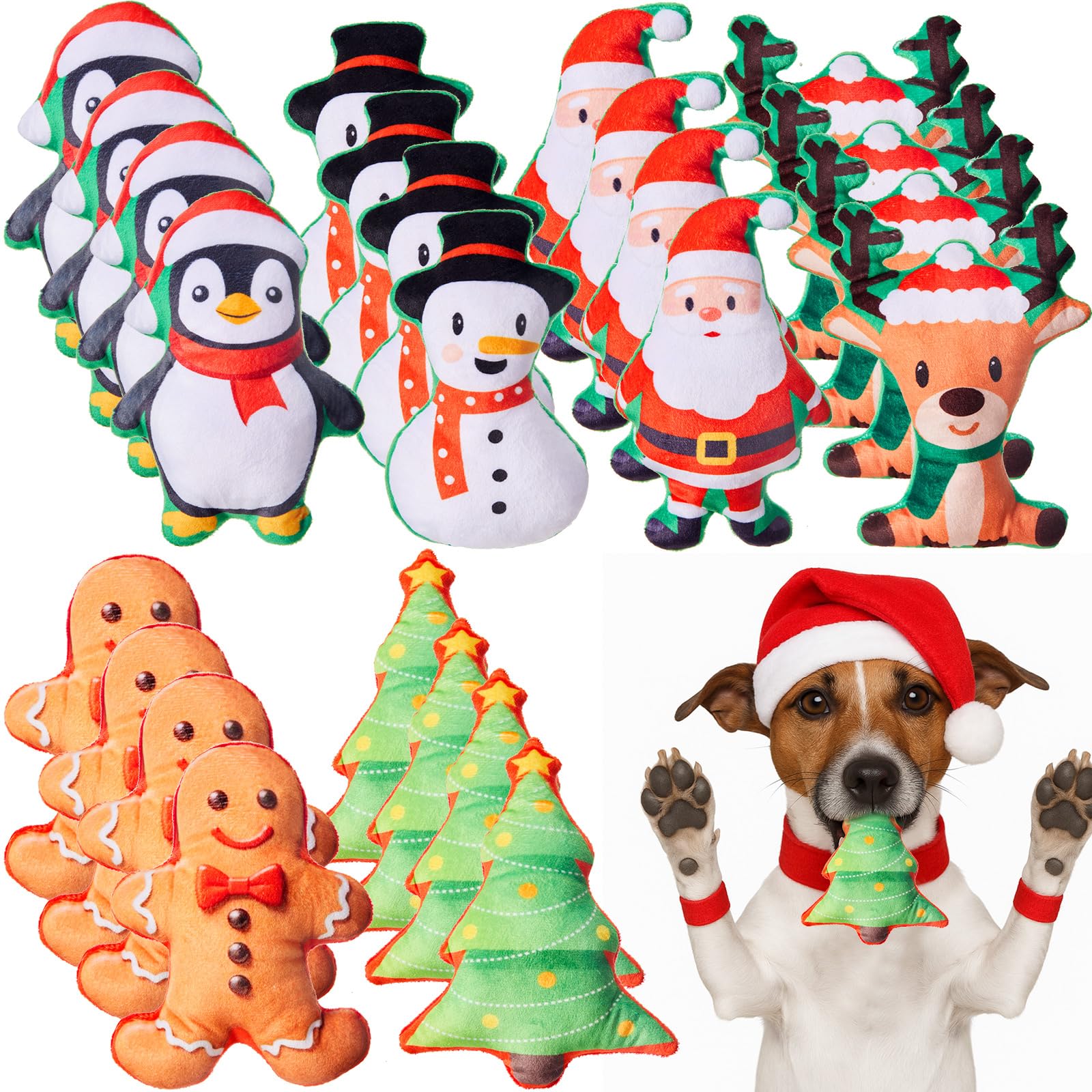 Soulchen Santa dog toy with squeaker for interactive play and bonding
