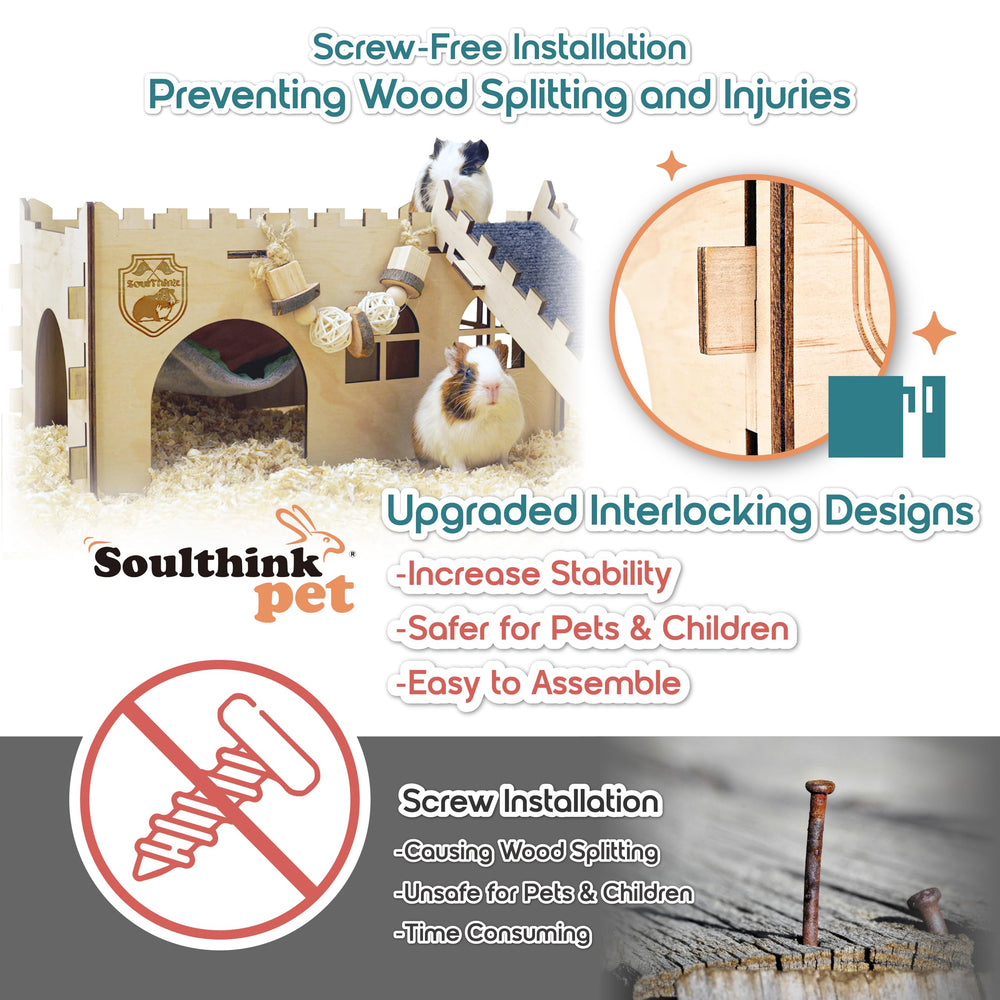 SoulThink guinea pig castle with hammock ready for cozy naps and playtime