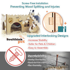 SoulThink guinea pig castle with hammock ready for cozy naps and playtime