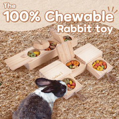 SoulThink Sniff n' Snack bunny toy foraging action promotes mental engagement during play.