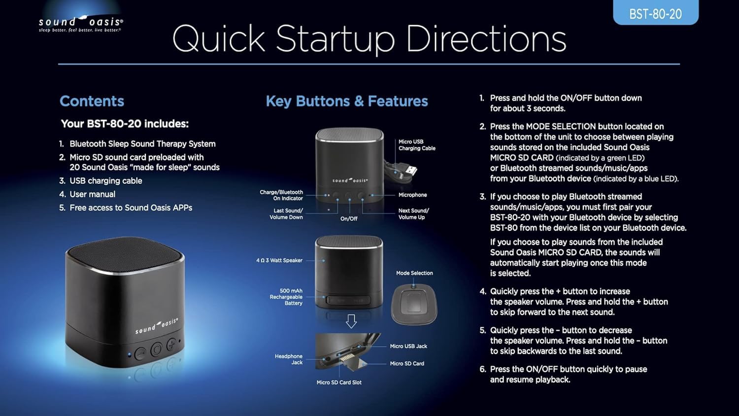 Sound Oasis portable unit supports travel use and pet relaxation
